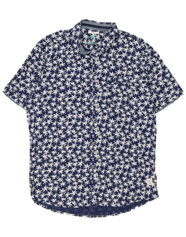 Tom Tailor Herre Kortærmet Regular Fit skjorte XL Navy Blue Floral Hawaiian