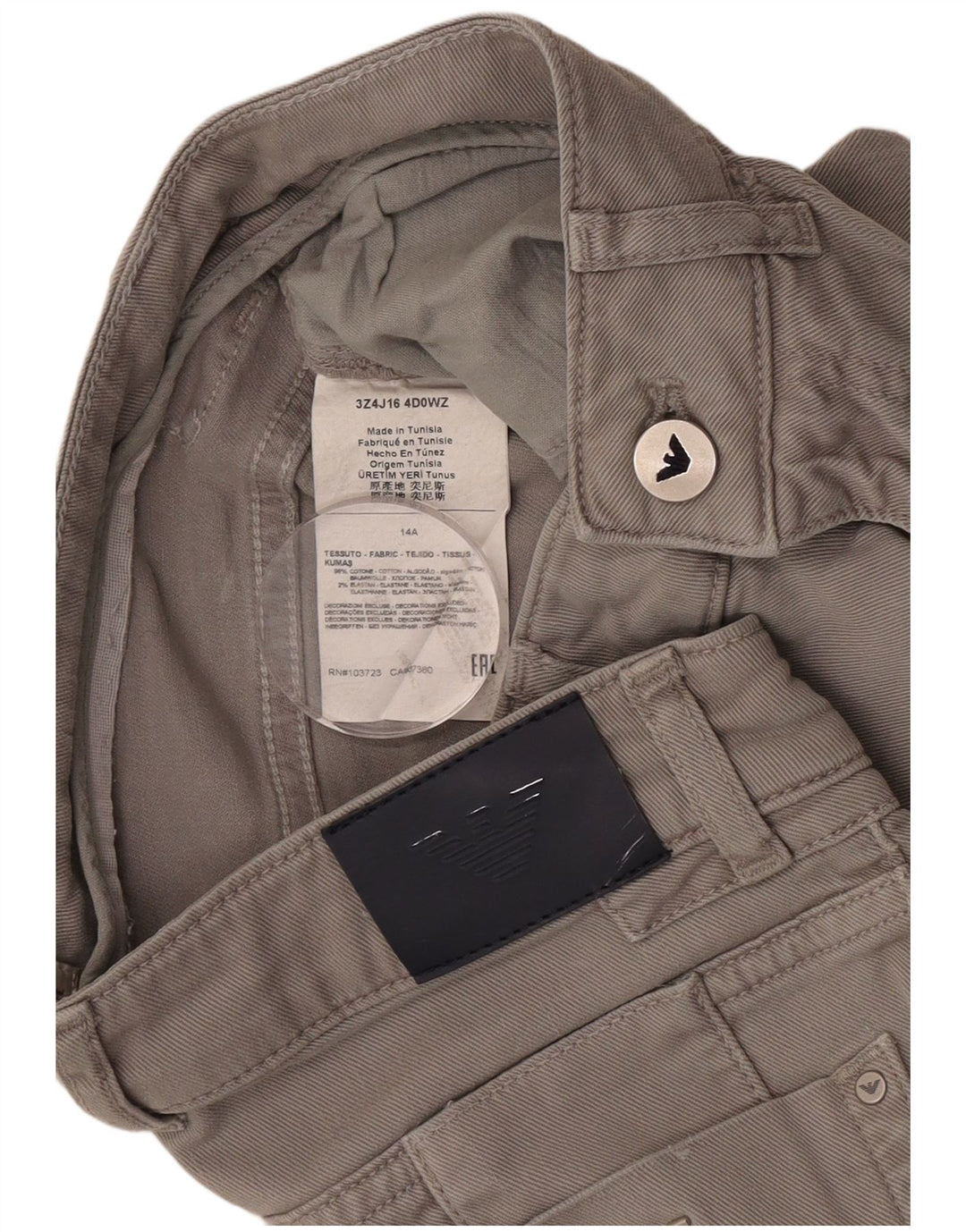 Armani Boys Slim Jeans 13-14 år W26 L30 Grå Bomuld