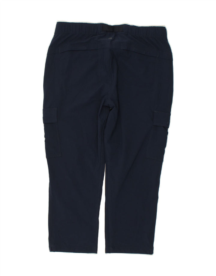 EDDIE BAUER Womens Slim Cargo Trousers US 12 Large W34 L23 Navy Blue Vintage Eddie Bauer and Second-Hand Eddie Bauer from Messina Hembry 