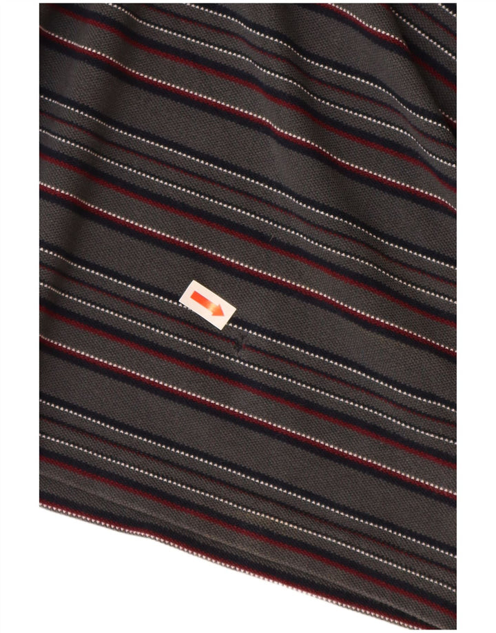 FRED PERRY Langærmet poloshirt til mænd mellem grå stribet bomuld