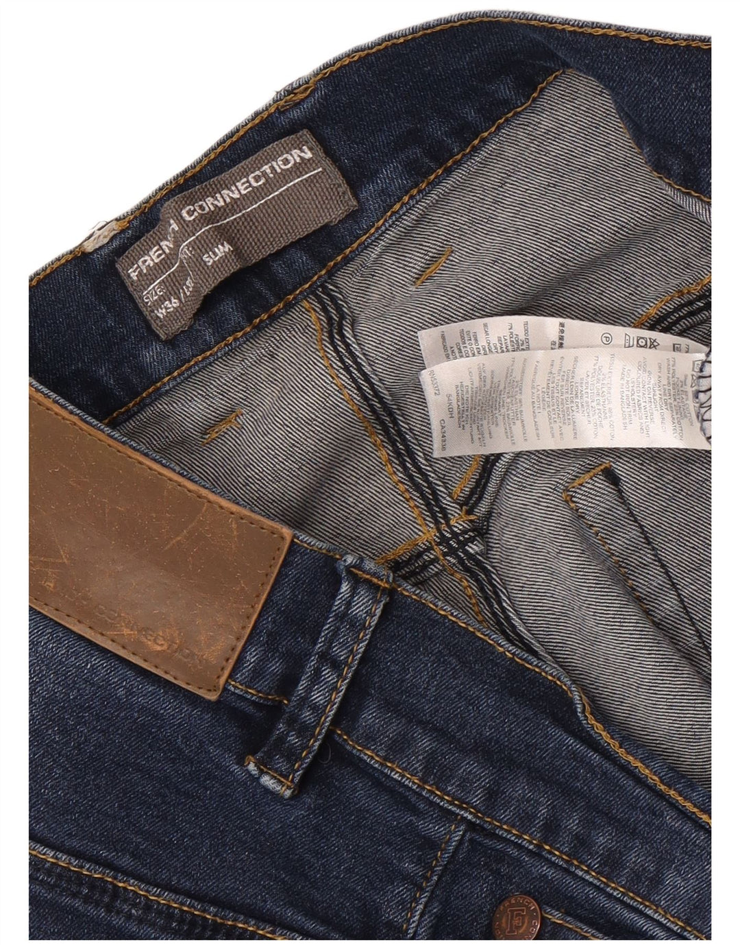 French Connection Slim Jeans til mænd W36 L32 blå bomuld