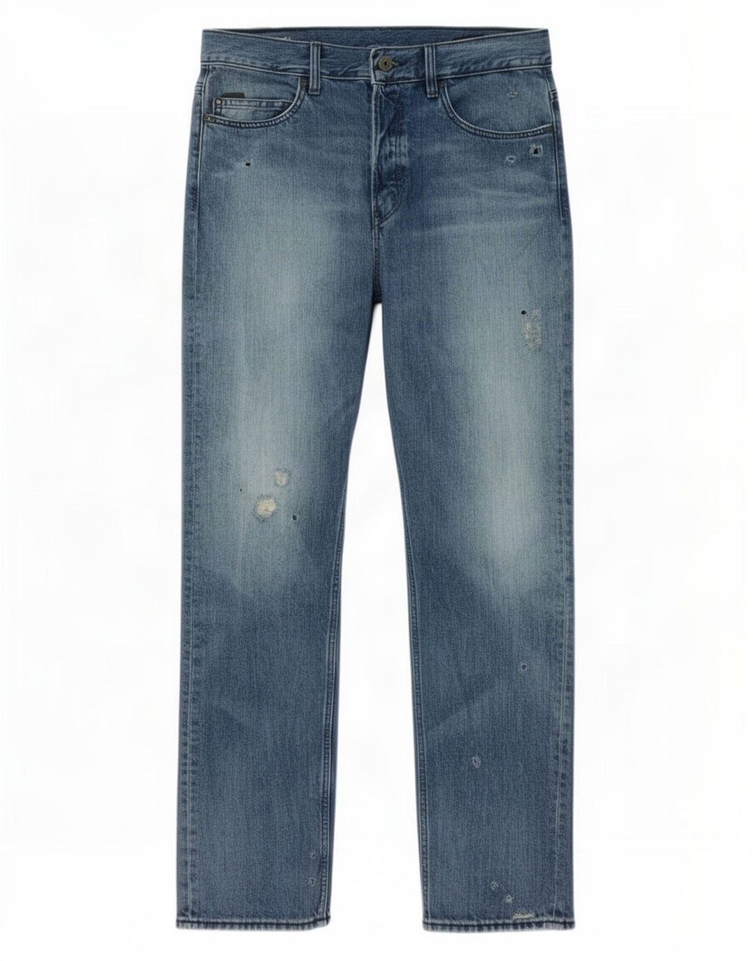 G-Star Herre Distressed Straight Jeans W32 L32 Blå Bomuld