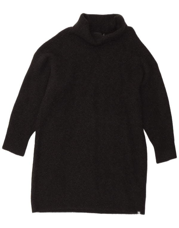 Superdry Womens Roll Neck Long Sleeve Jumper Dress UK 16 Large Black