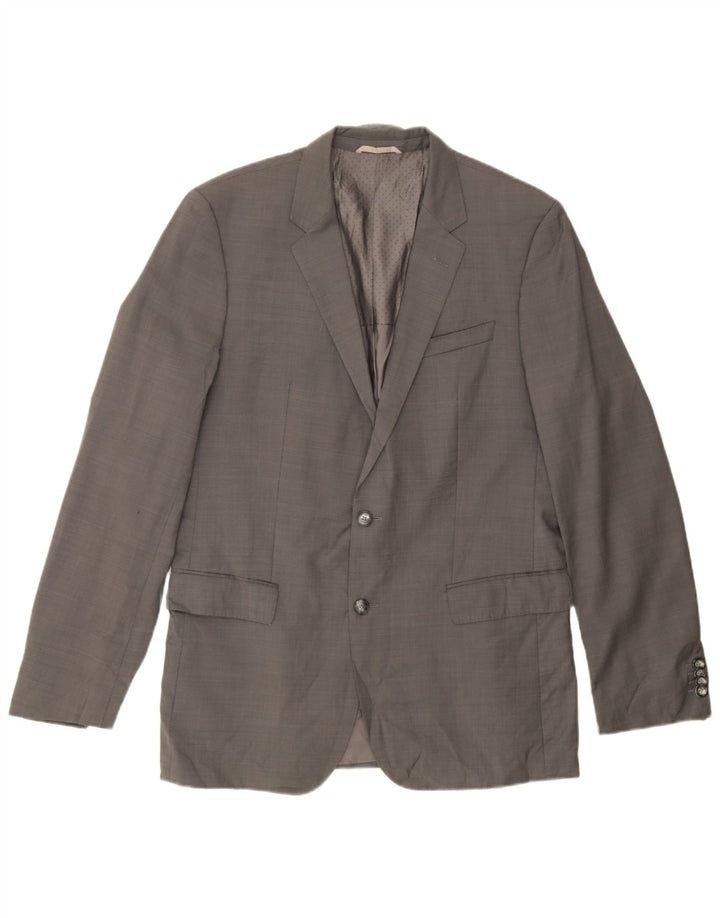 Hugo Boss Herre Longline 2-knaps blazerjakke UK 42 XL Grå Uld