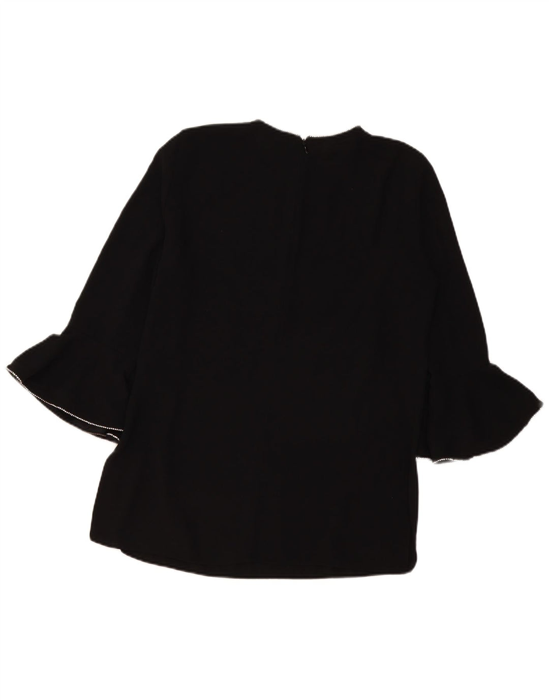 Zara Dame 3/4 ærmet bluse Top UK 16 Large Black Polyester
