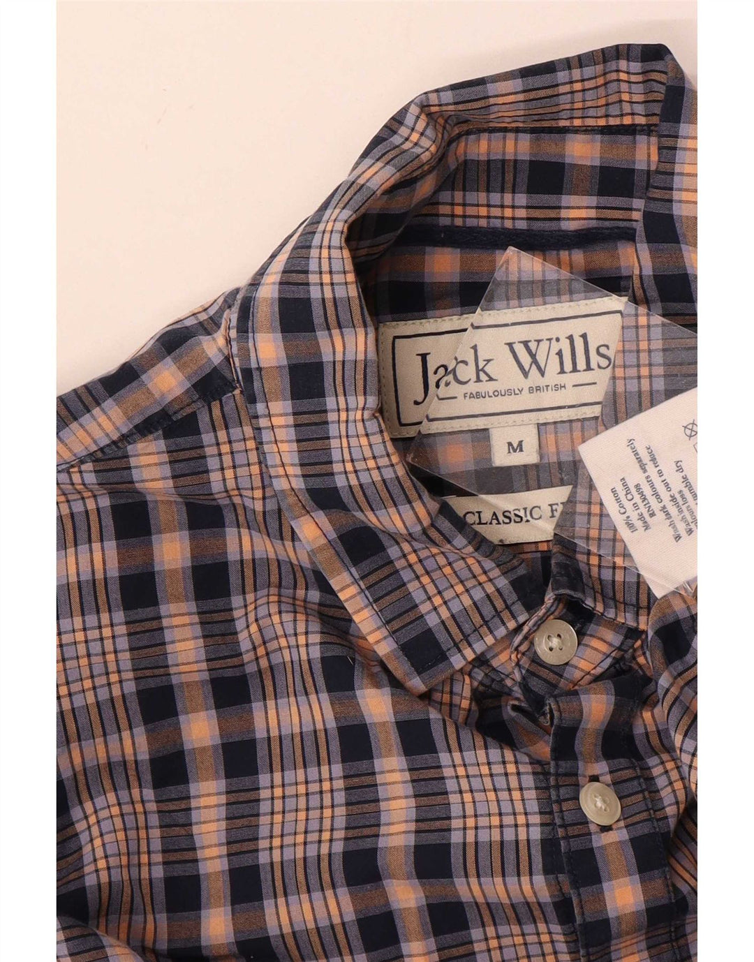Jack Wills Herre Classic Fit skjorte Medium blå ternet bomuld