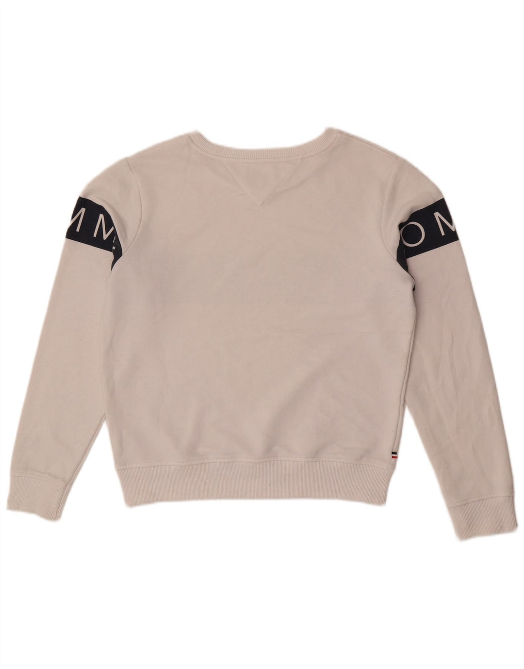Tommy Hilfiger Dame Sweatshirt Jumper UK 14 Medium White Colourblock