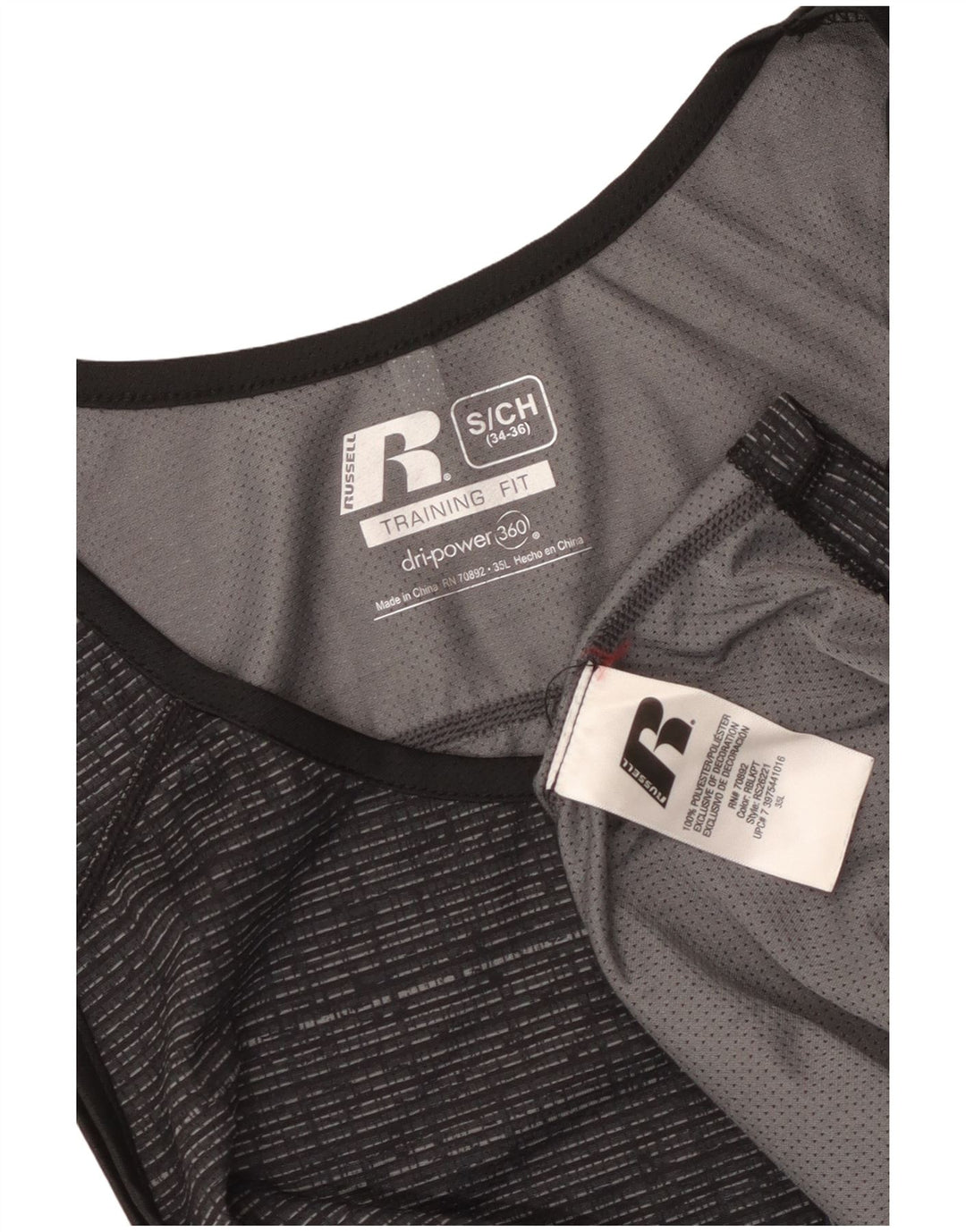 Russell Athletic Herrevest Top UK 34/36 Small Grey Flecked Polyester