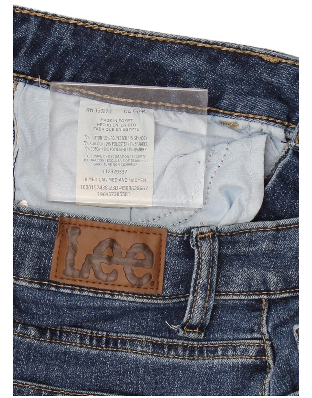 LEE Dame Capri Jeans US 10 Large W30 L21 Blå Bomuld