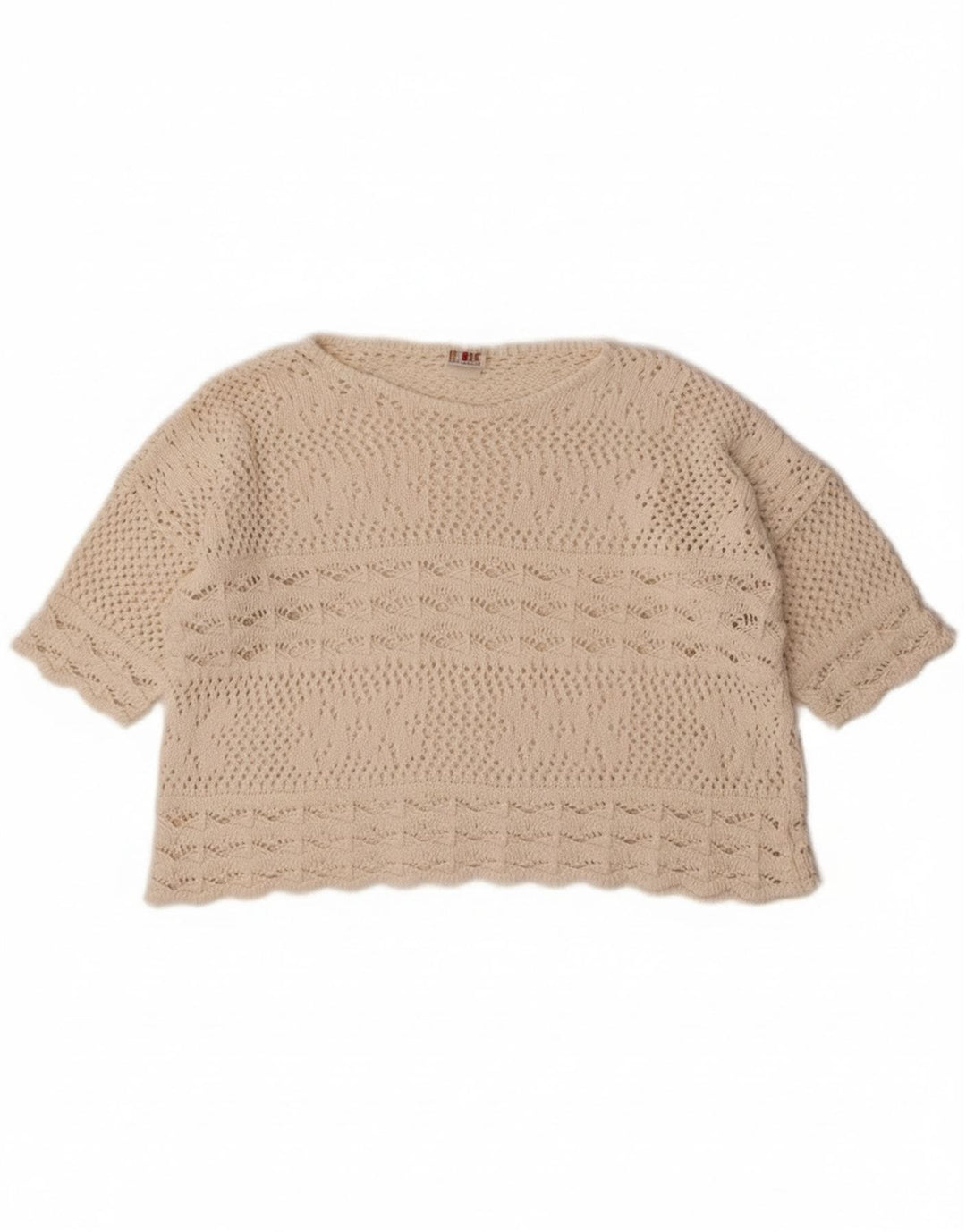 Redok Womens Crop Boat Neck Jumper Sweater UK 14 Medium Off White