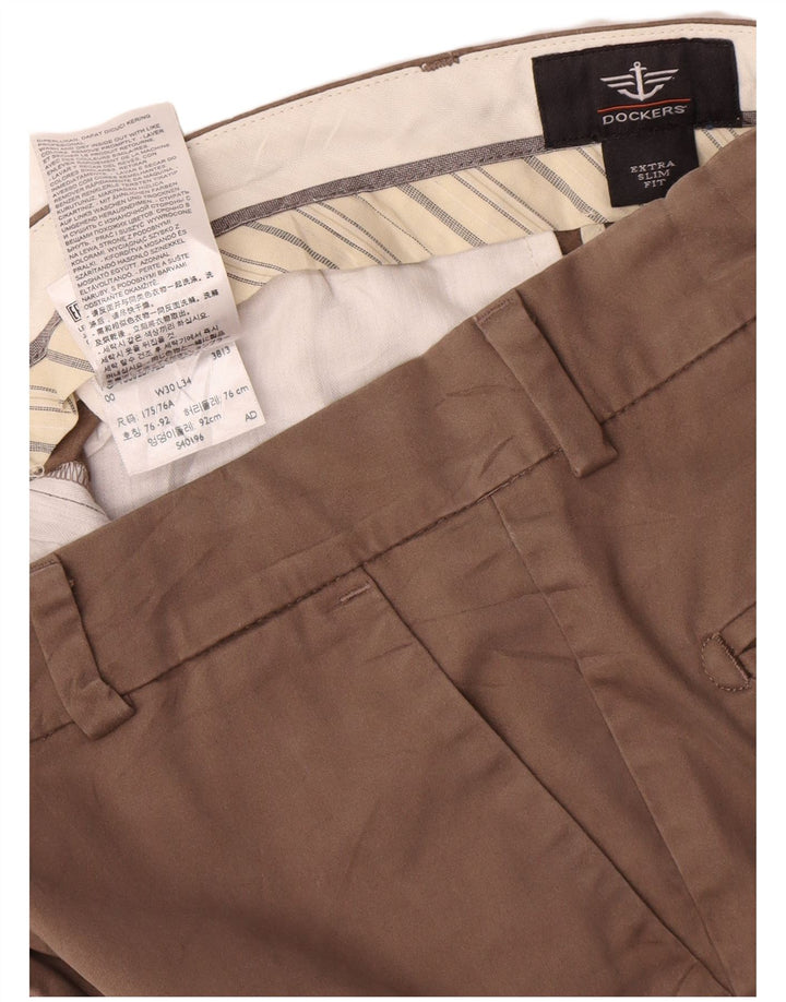 Dockers Herre Extra Sim Fit Chinobukser W30 L34 Brun Bomuld