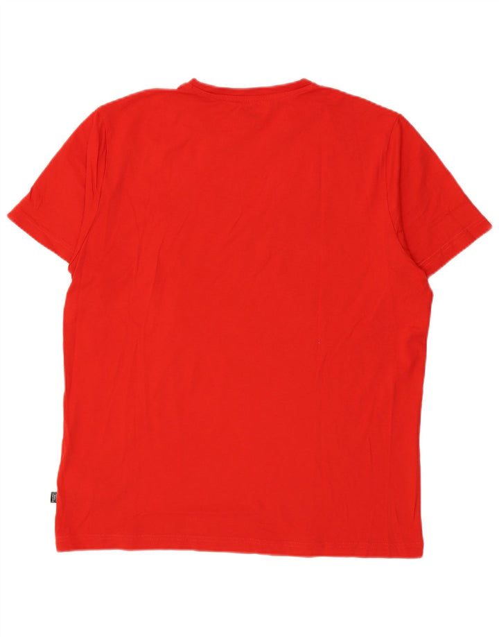 Puma Herre Grafisk T-Shirt Top Stor Rød Bomuld