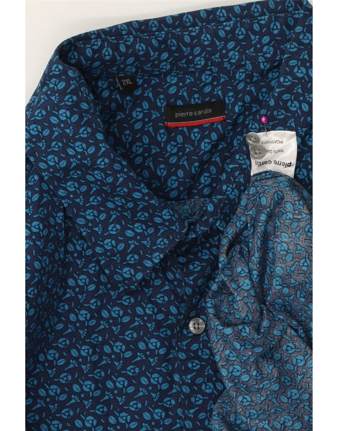 Pierre Cardin Herreskjorte 2XL Blå Blomsterbomuld