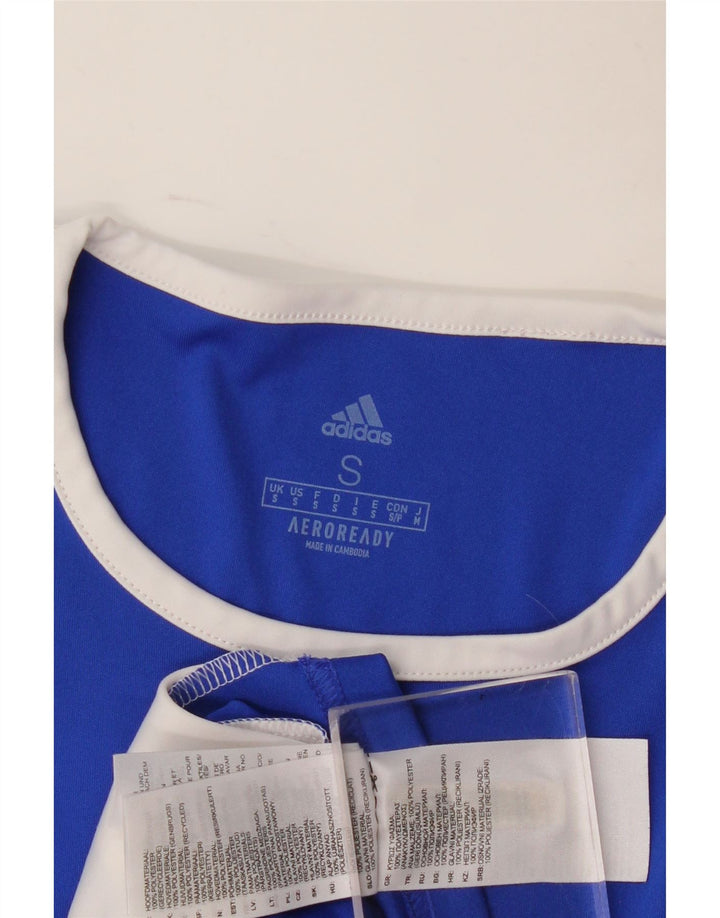 Adidas Herre Aeroready T-Shirt Top Lille Blå Colourblock Polyester