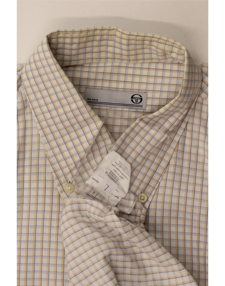 Sergio Tacchini Herreskjorte Stor Beige Gingham Bomuld