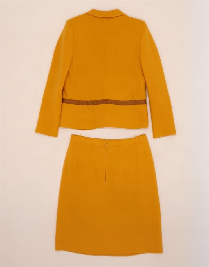 Vintage Dame 2 Knaps Nederdel Sæt IT 46 Large W30 Gul Uld