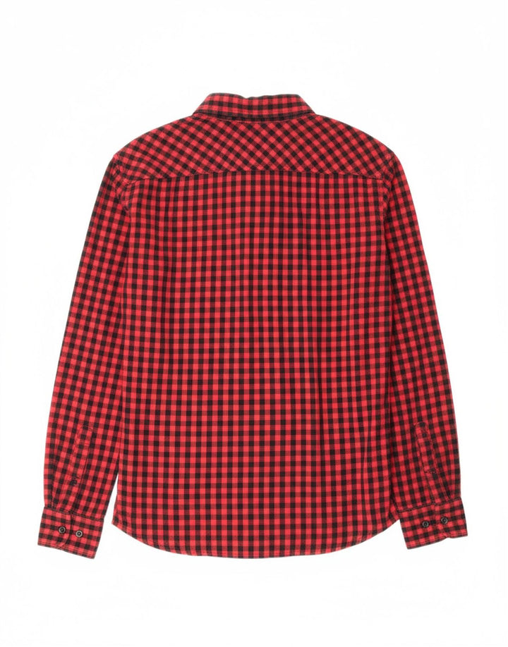 WOOLRICH Mens Flannel Shirt Small Red Gingham Cotton