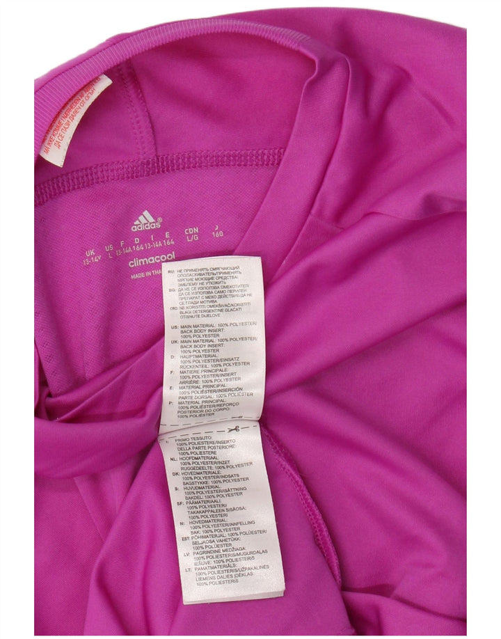 Adidas Girls Climacool T-Shirt Top 13-14 År Pink Polyester
