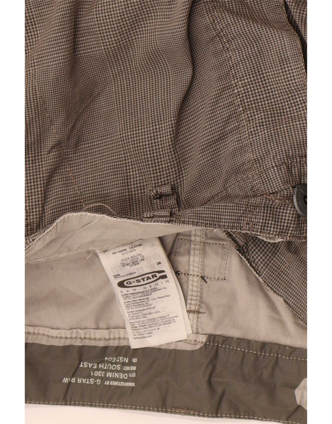 G-Star Herre Cargo Shorts W34 Large Grey Ternet Bomuld