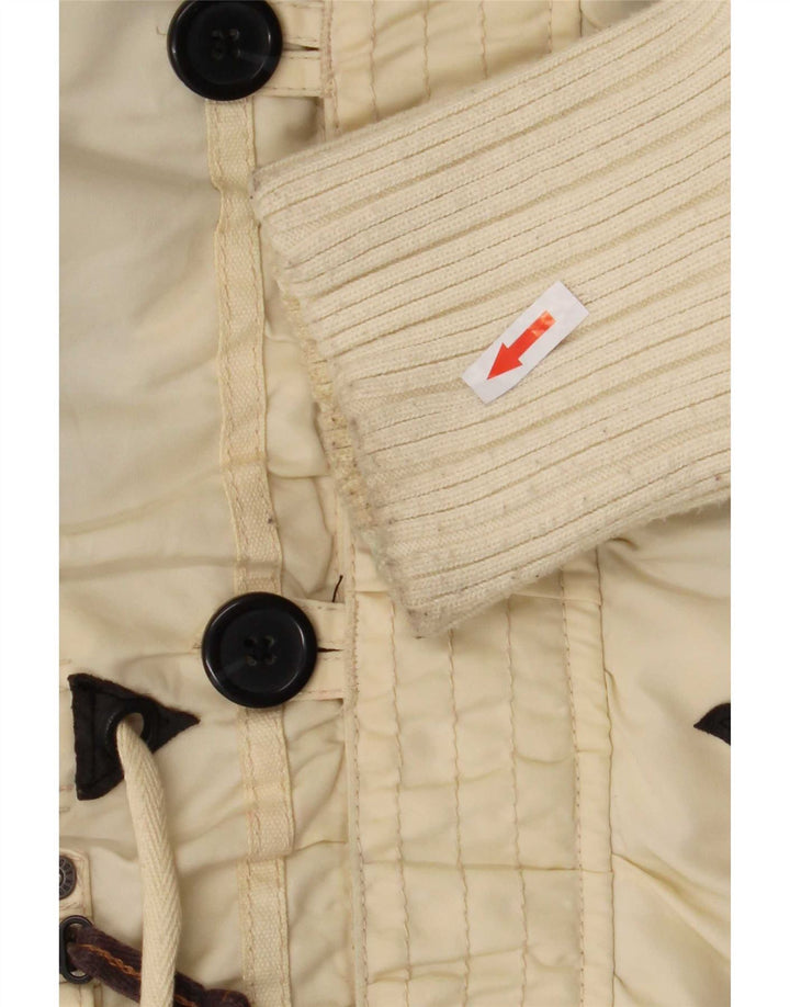 KHUJO Dame Hooded Parka Jacket UK 16 Large Off White Nylon