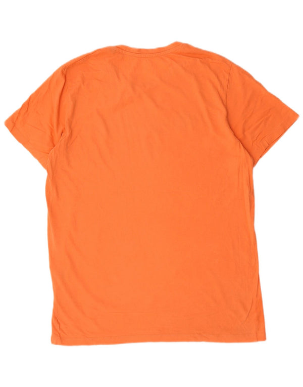 Jack & Jones Mens Graphic T-Shirt Top Large Orange Cotton