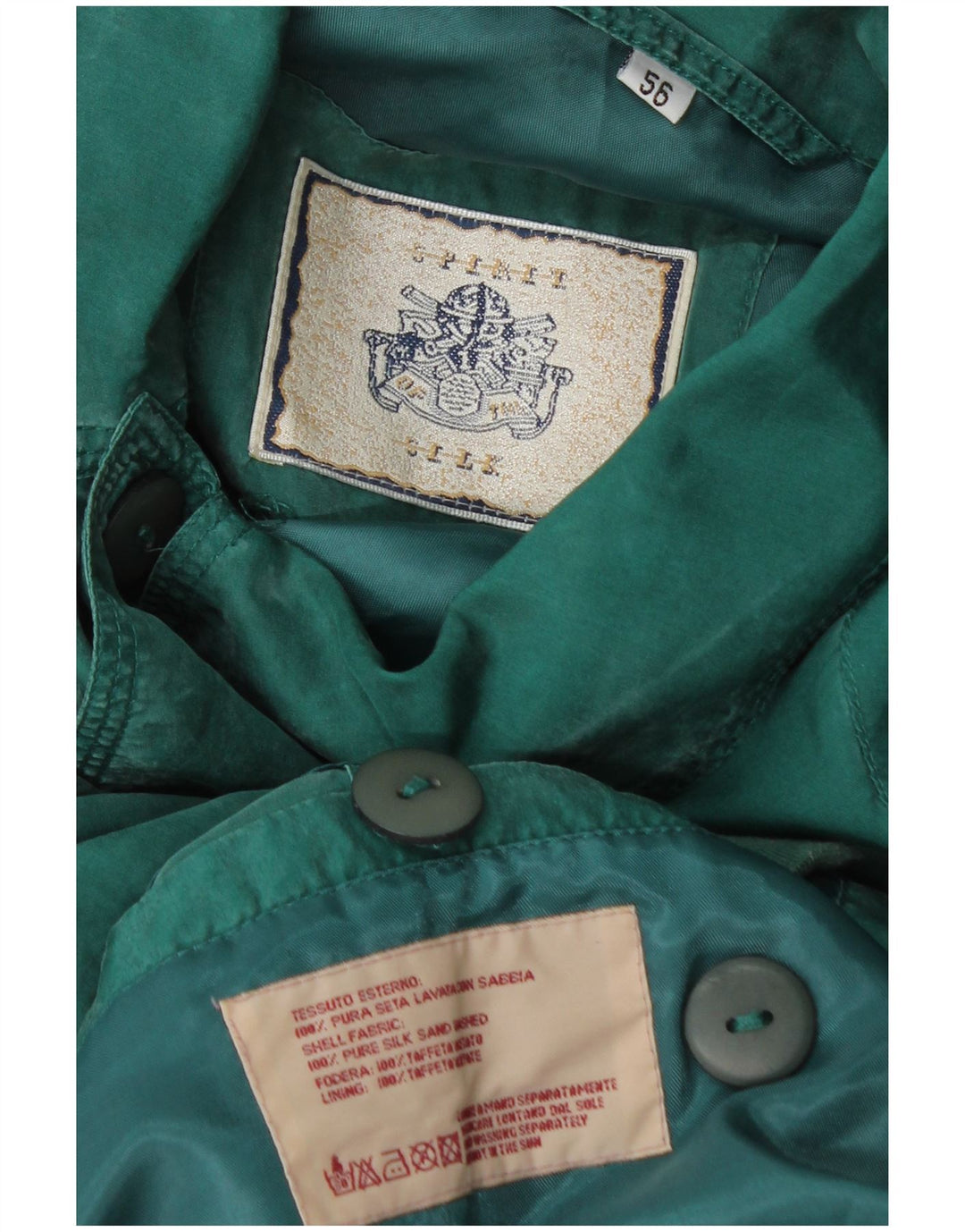 Vintage Bomberjakke til mænd IT 56 3XL Grøn Silke
