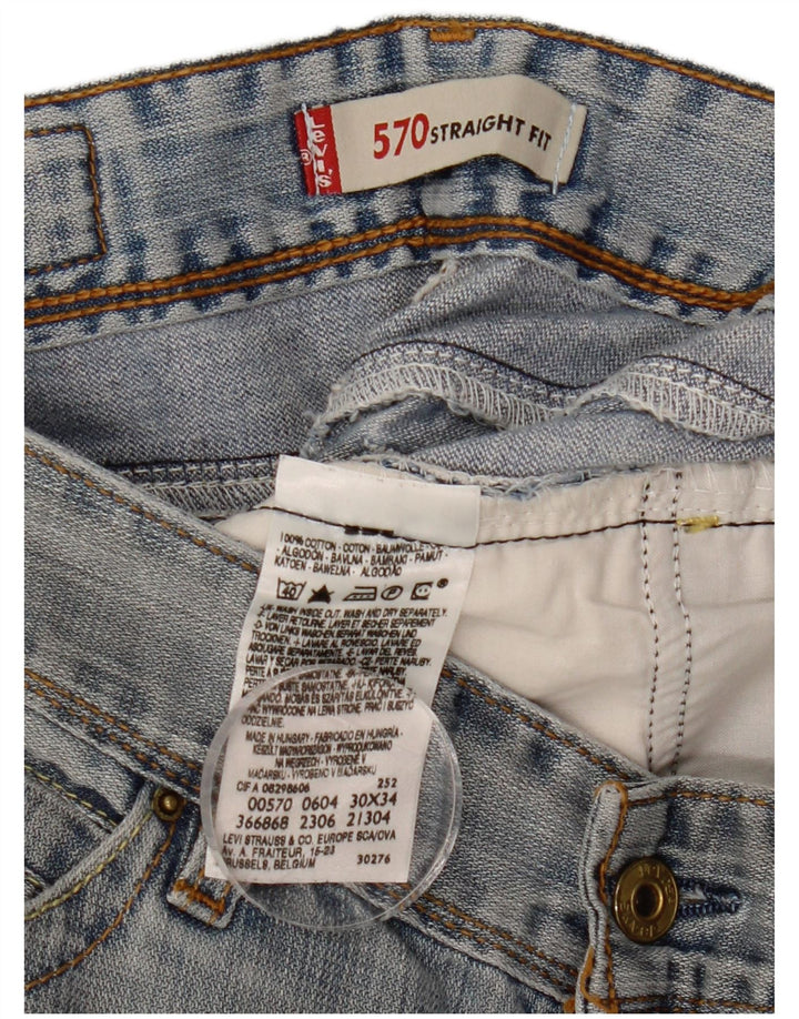 Levi's Dame 570 Straight Jeans W30 L31 Blå Bomuld