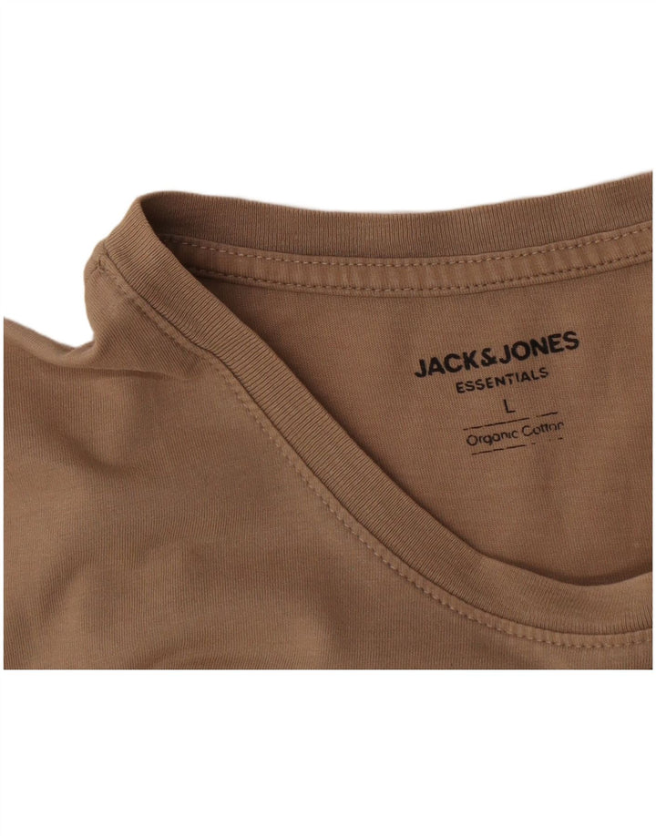 Jack & Jones Herre T-Shirt Top Stor Beige Bomuld