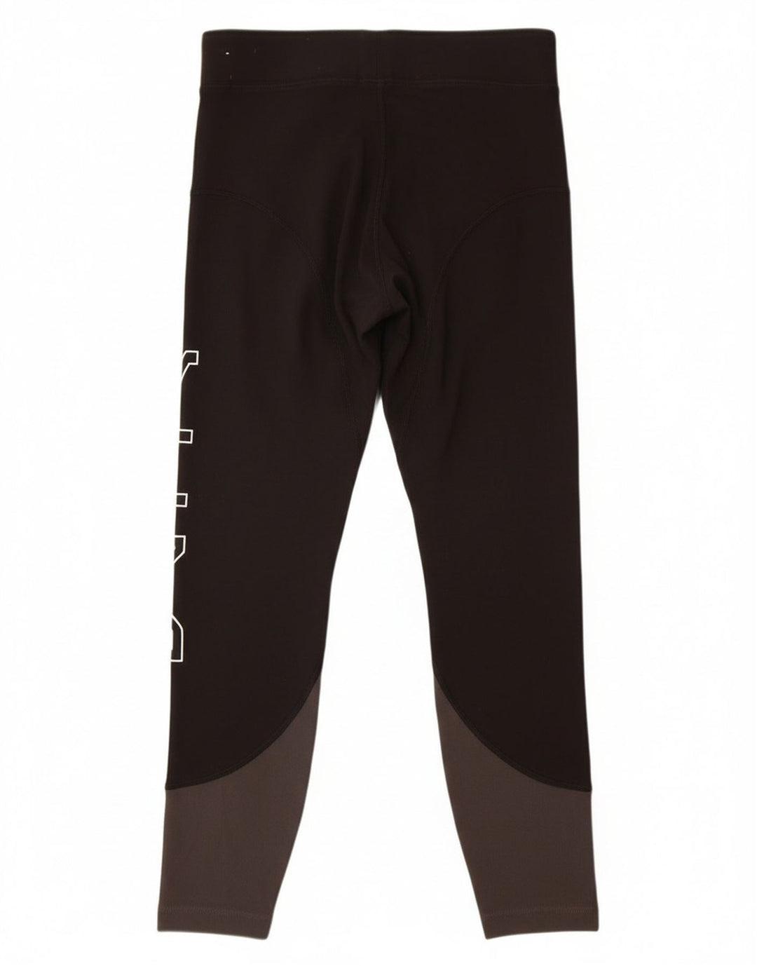 Nike Dame Grafiske Leggings UK 12 Medium Sort Colourblock Bomuld