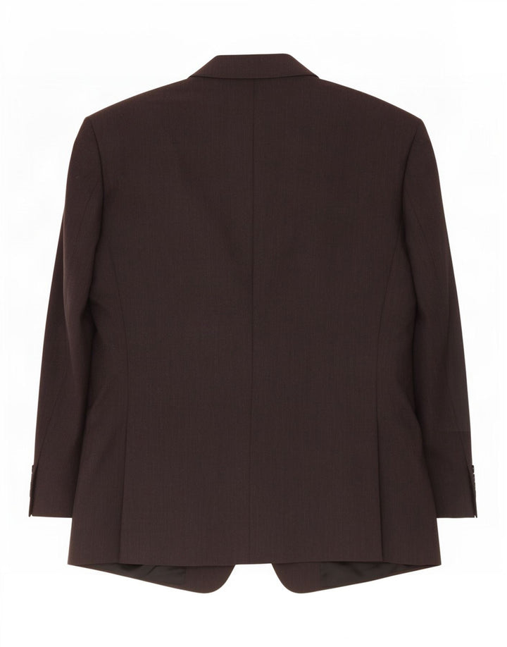 Valentino Herre 3-knaps blazerjakke IT 56 3XL Brun Virgin Wool