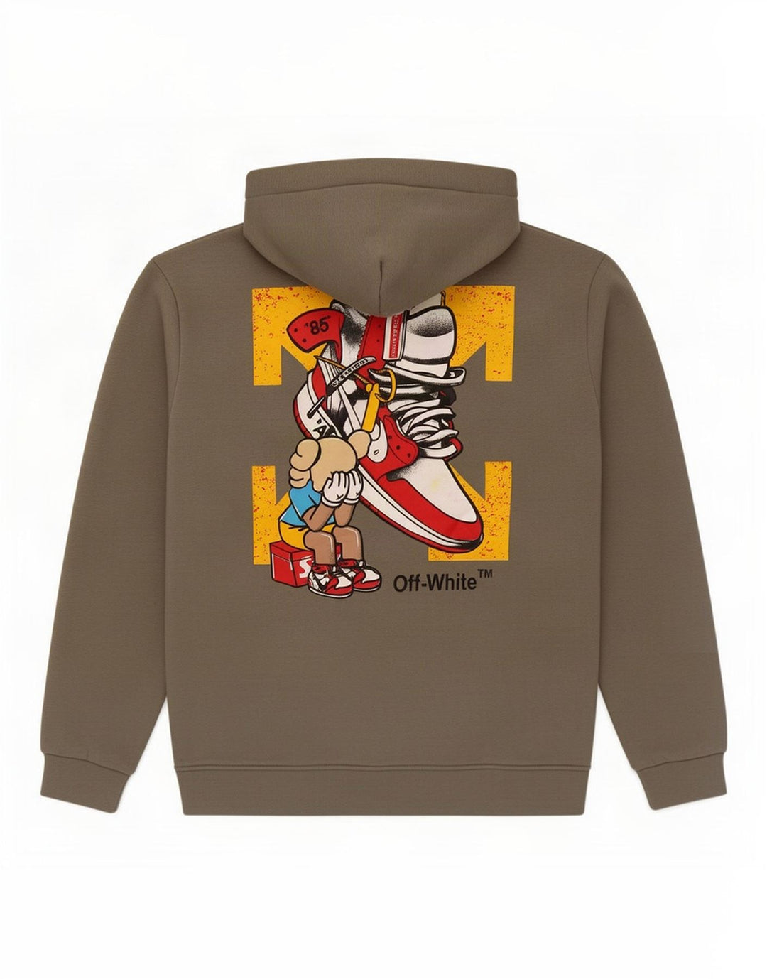 Off-White Grafisk hættetrøje til mænd 2XL Khaki