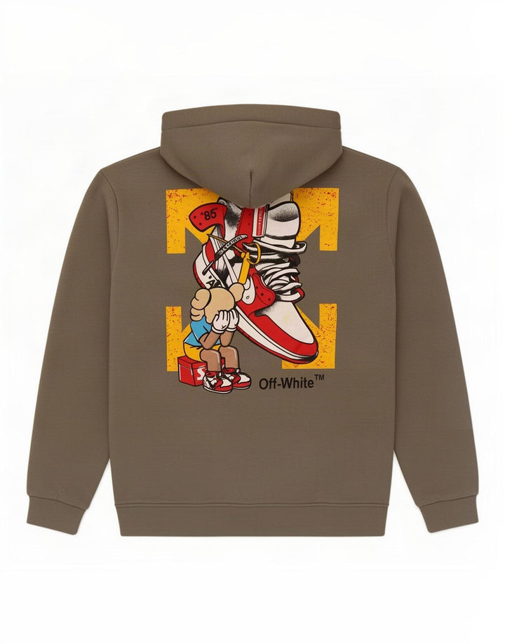 Off-White Grafisk hættetrøje til mænd 2XL Khaki