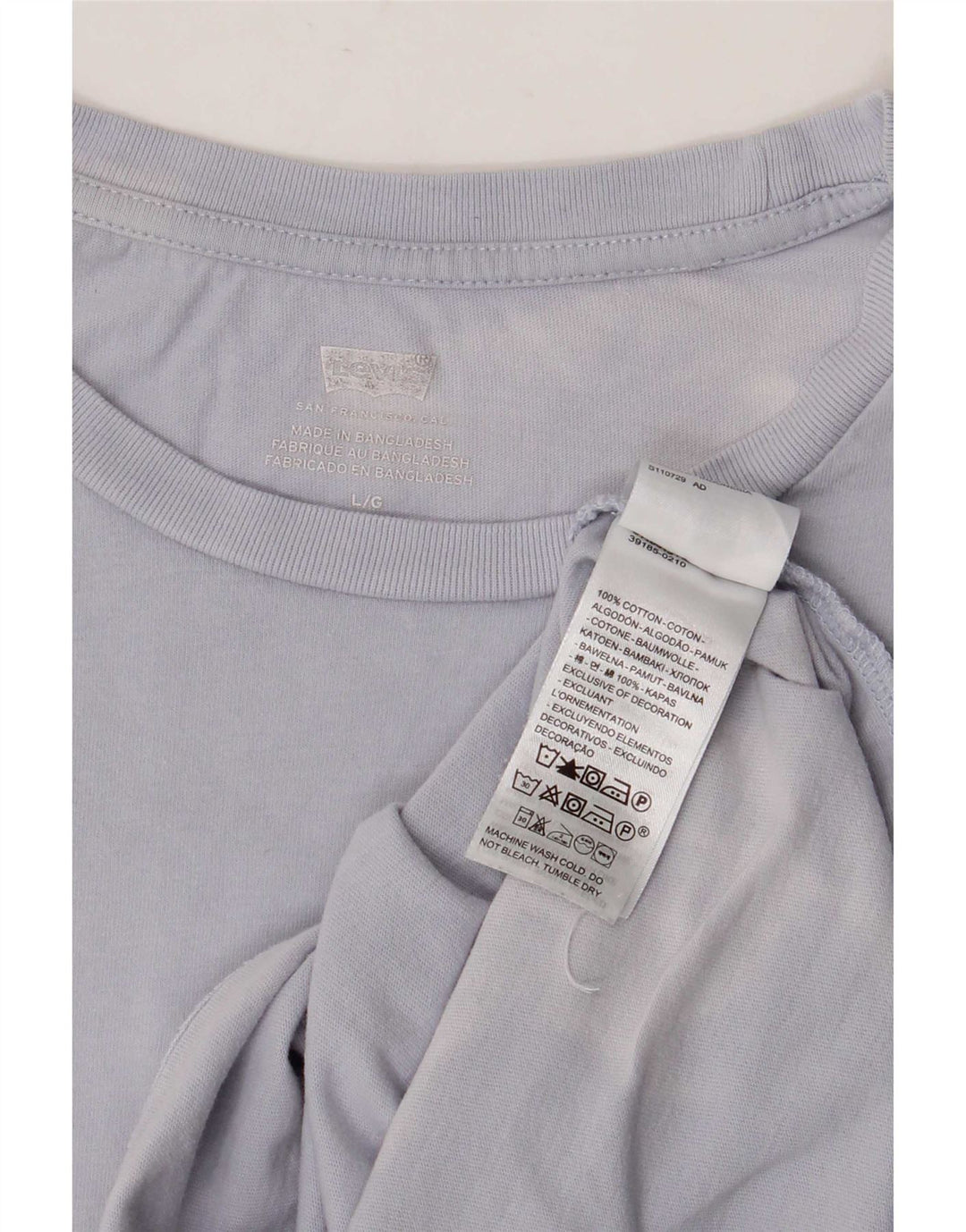 Levi's Dame T-Shirt Top UK 16 Stor Blå Bomuld