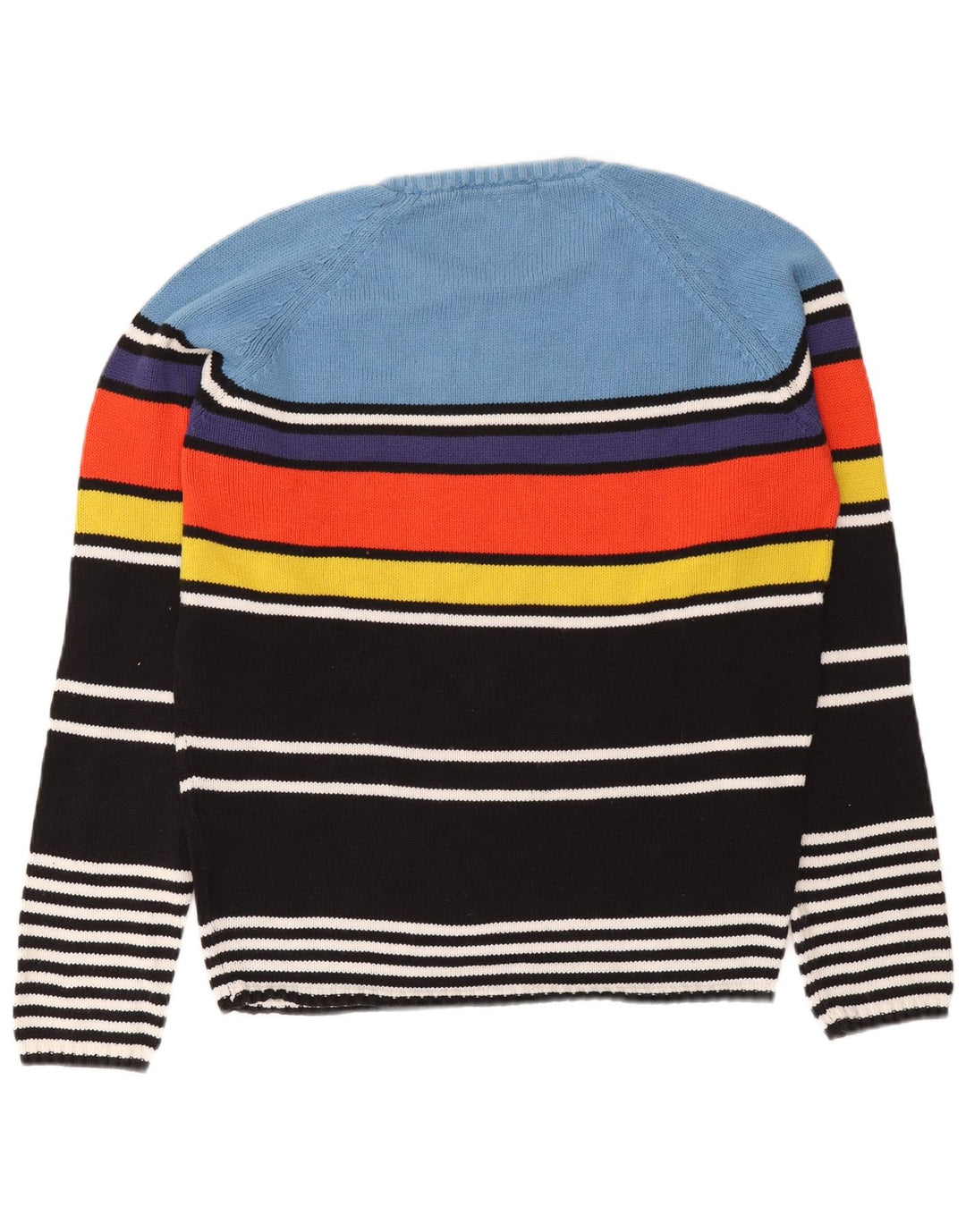 Zara Herre Crew Neck Jumper Sweater Stor Flerfarvet Stribet