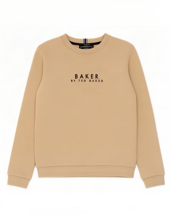 Ted Baker Boys Grafisk Sweatshirt Jumper 10-11 år Beige Bomuld