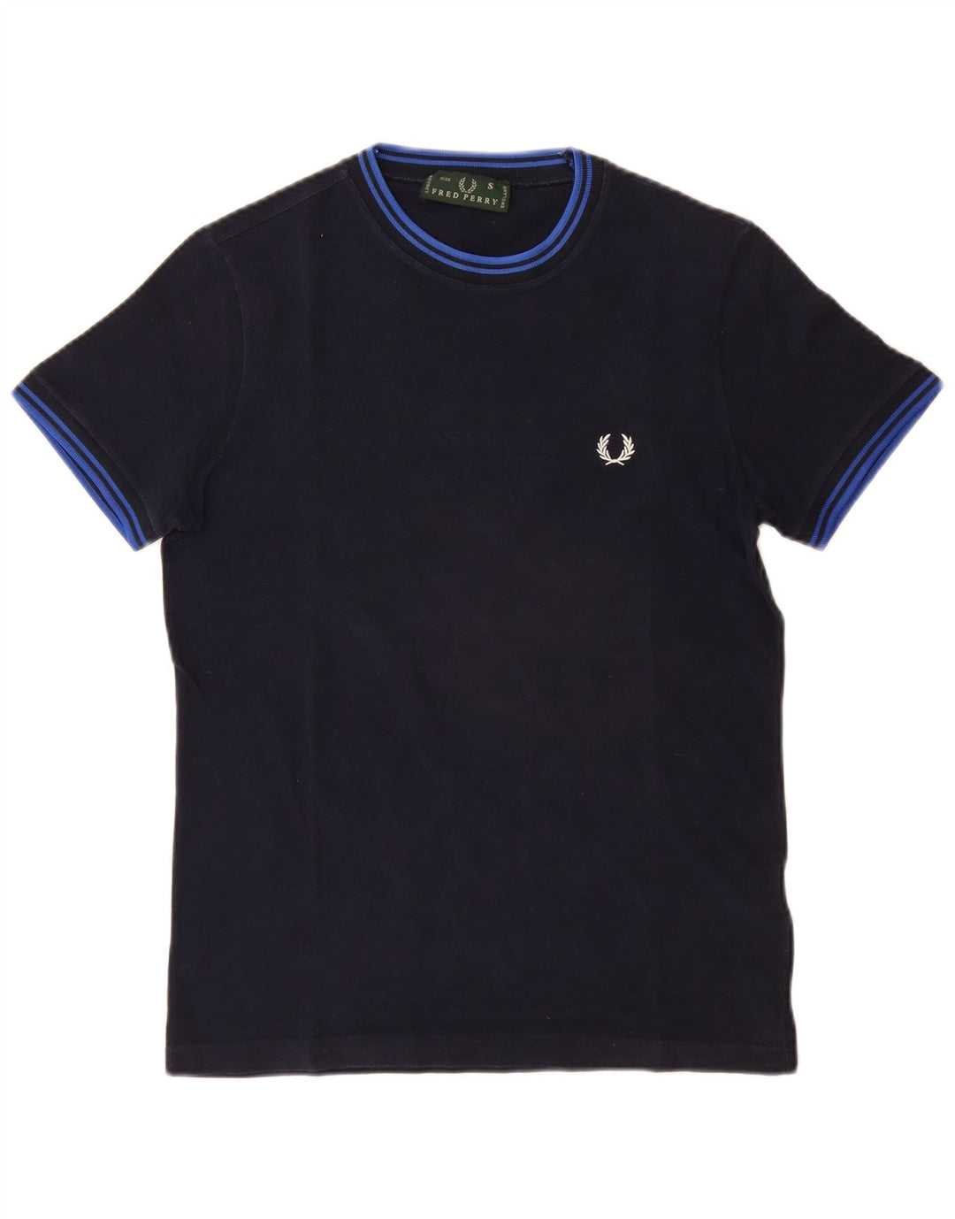 FRED PERRY Herre T-shirt Top Lille marineblå bomuld
