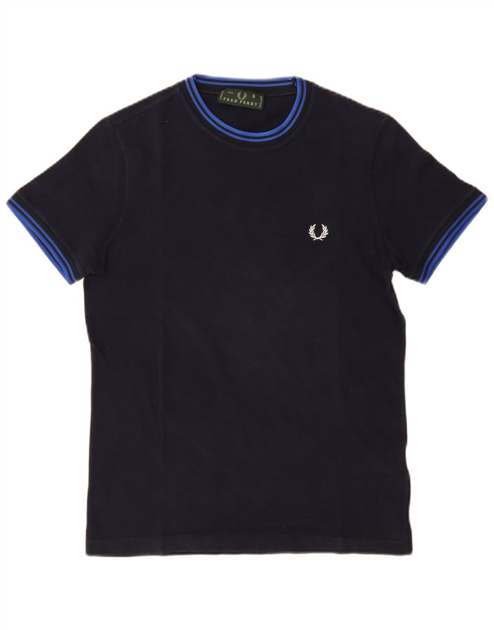 FRED PERRY Herre T-shirt Top Lille marineblå bomuld