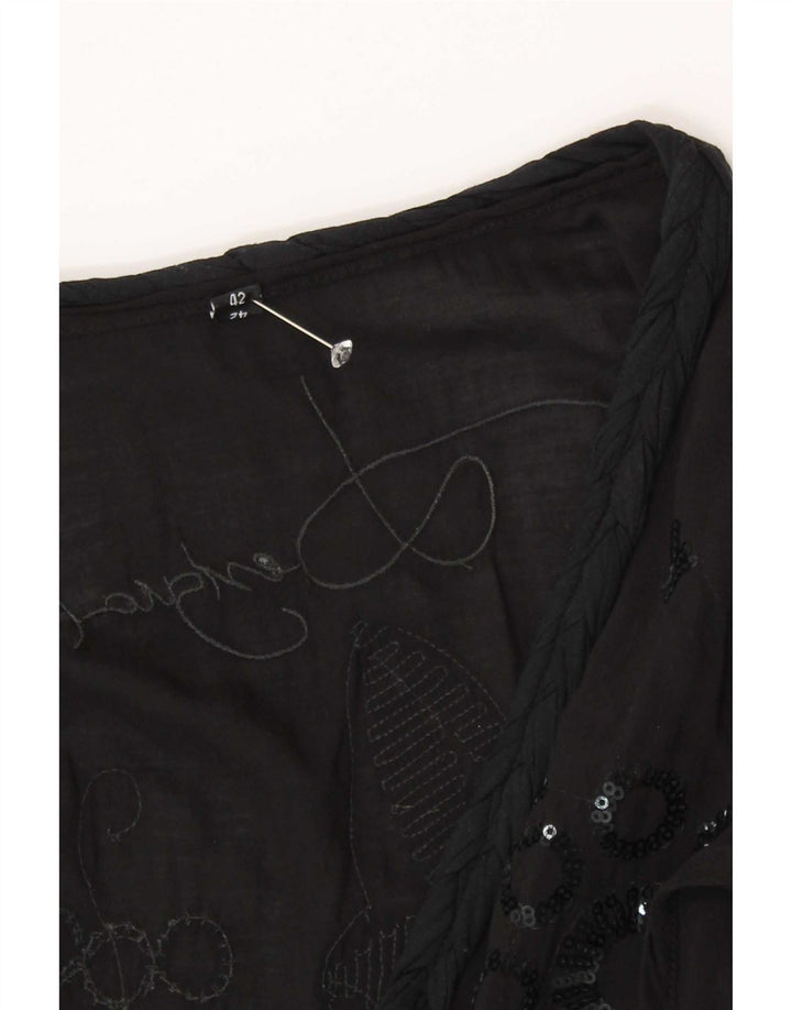 Desigual Womens Graphic Maxi Dress EU 42 Large Black Floral