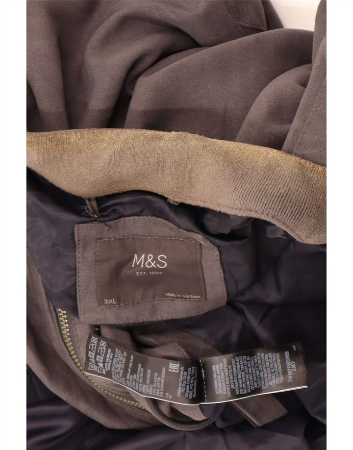Marks & Spencer Bomberjakke til mænd UK 46 3XL Grå Polyester