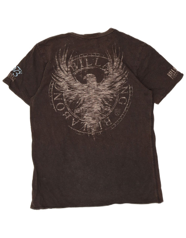 Billabong Herre Slim Fit Grafisk T-Shirt Top Medium Brun Bomuld