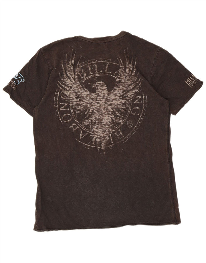 Billabong Herre Slim Fit Grafisk T-Shirt Top Medium Brun Bomuld