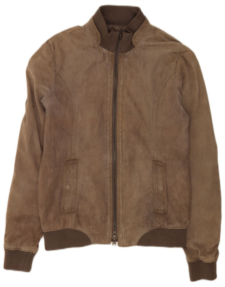 Zen Bomber læderjakke til mænd IT 48 Medium brunt læder