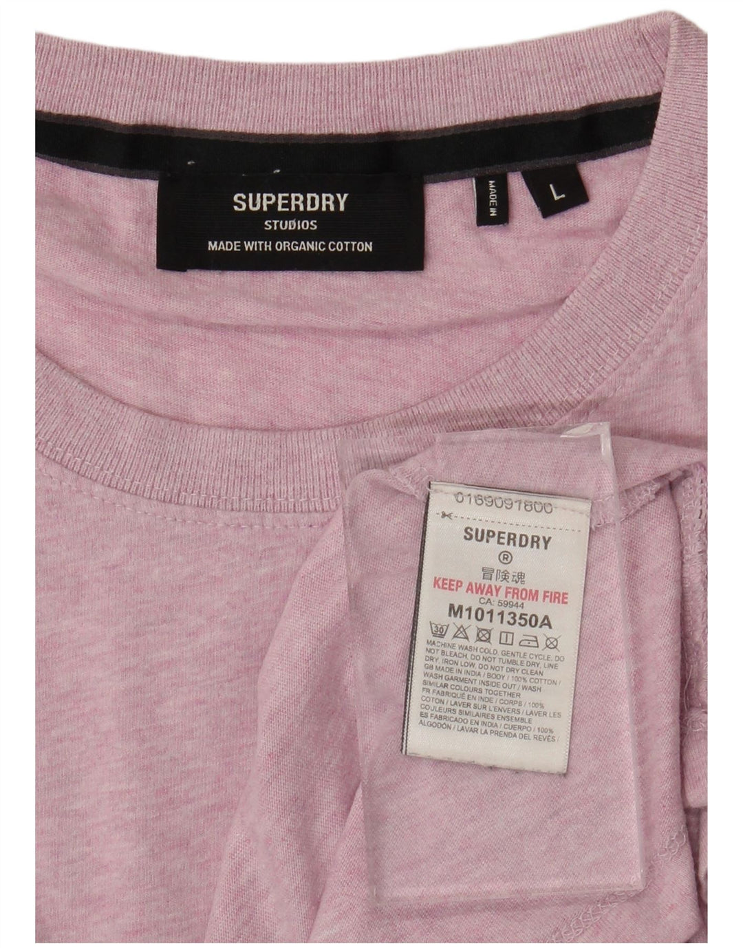 SUPERDRY Herre T-shirt Top Stor Pink Flecked Bomuld