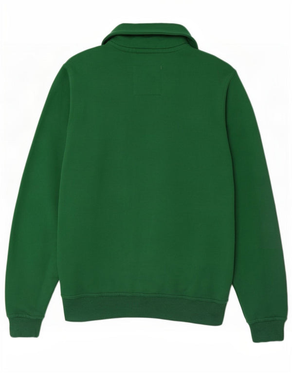Besætningstøj Herre sweatshirt med lynlås-hals XS Grøn bomuld