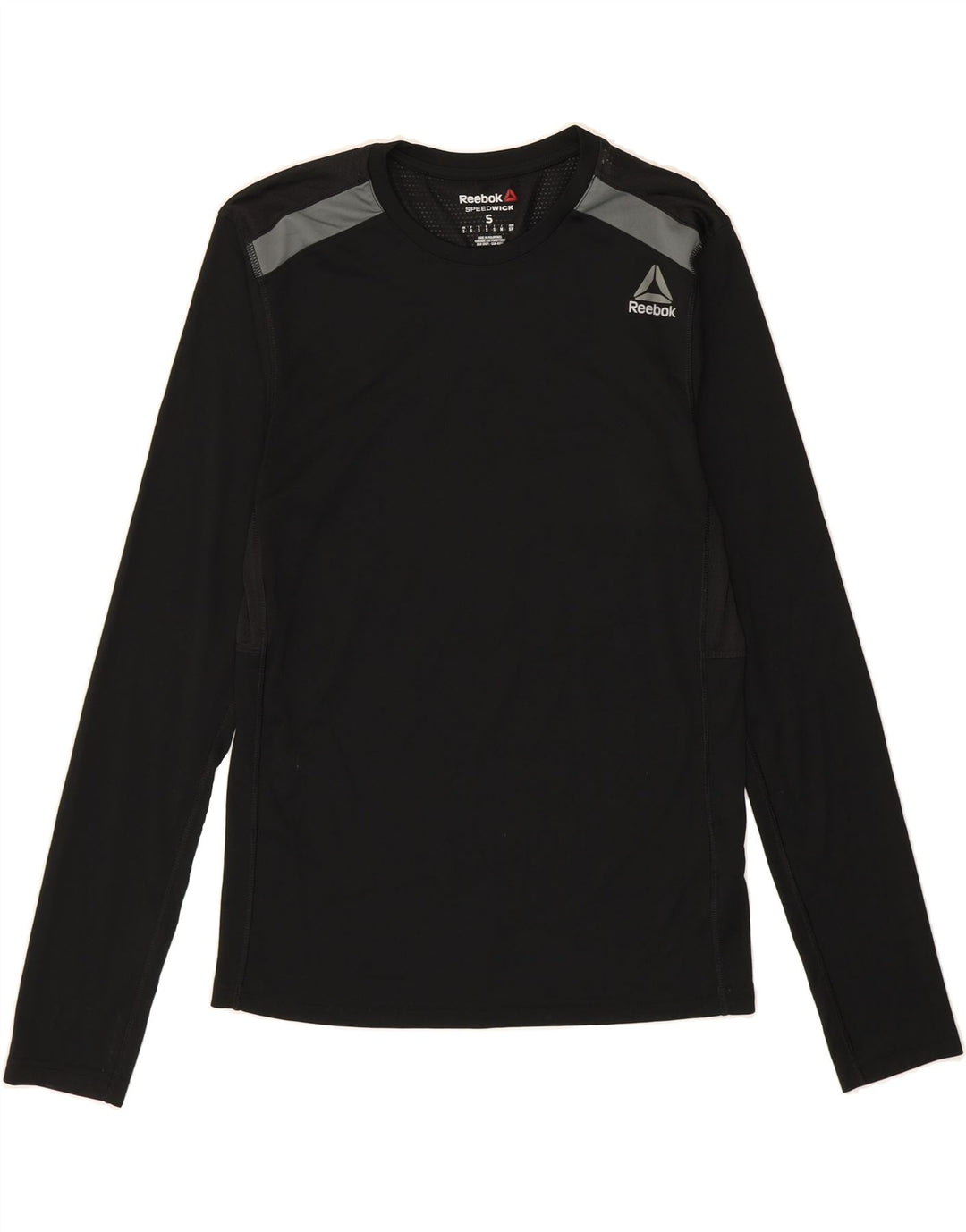 REEBOK Womens Top Long Sleeve UK 10 Small Black Polyester Vintage Reebok and Second-Hand Reebok from Messina Hembry 