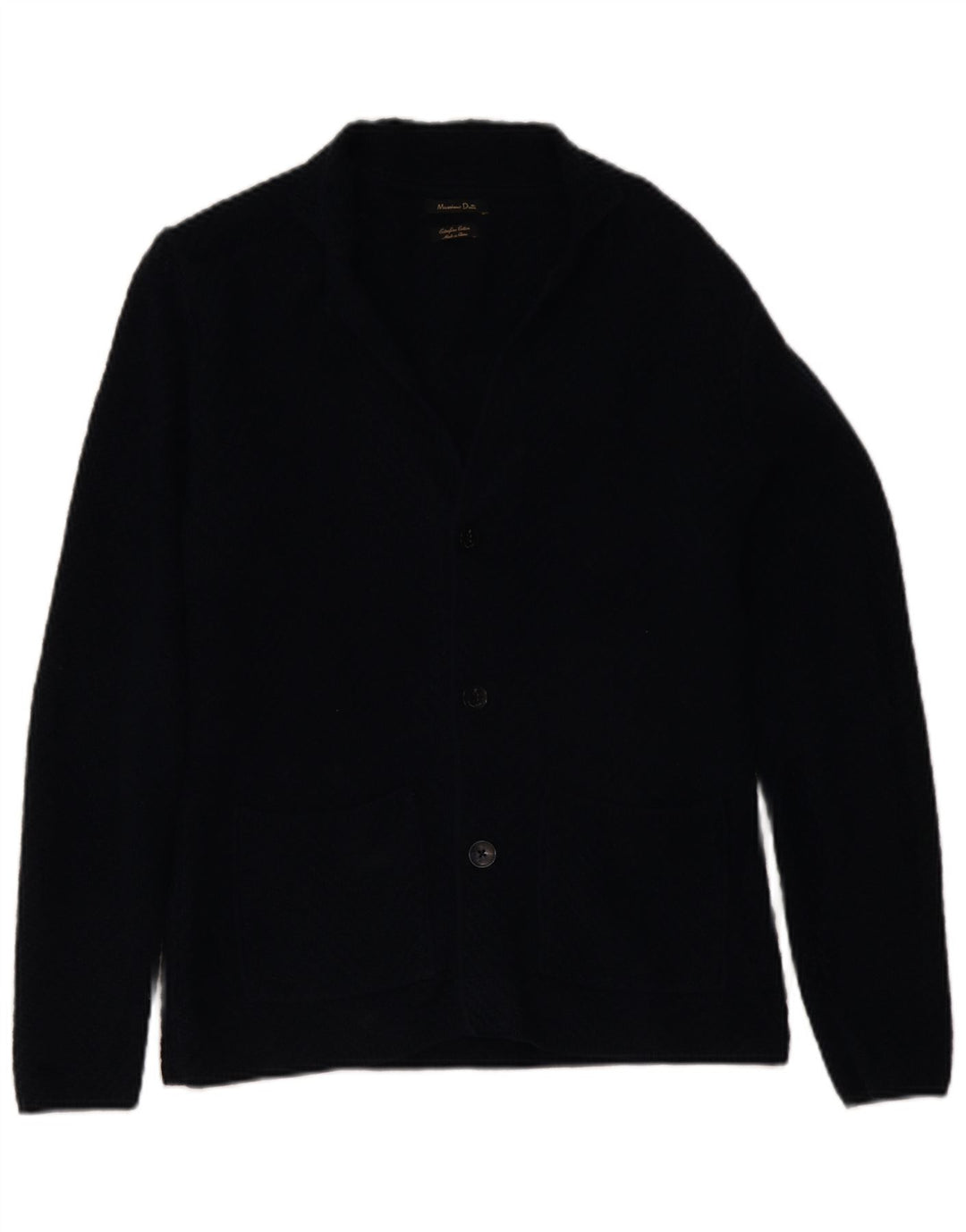 Massimo Dutti Herre Cardigan Sweater Medium Marineblå Bomuld
