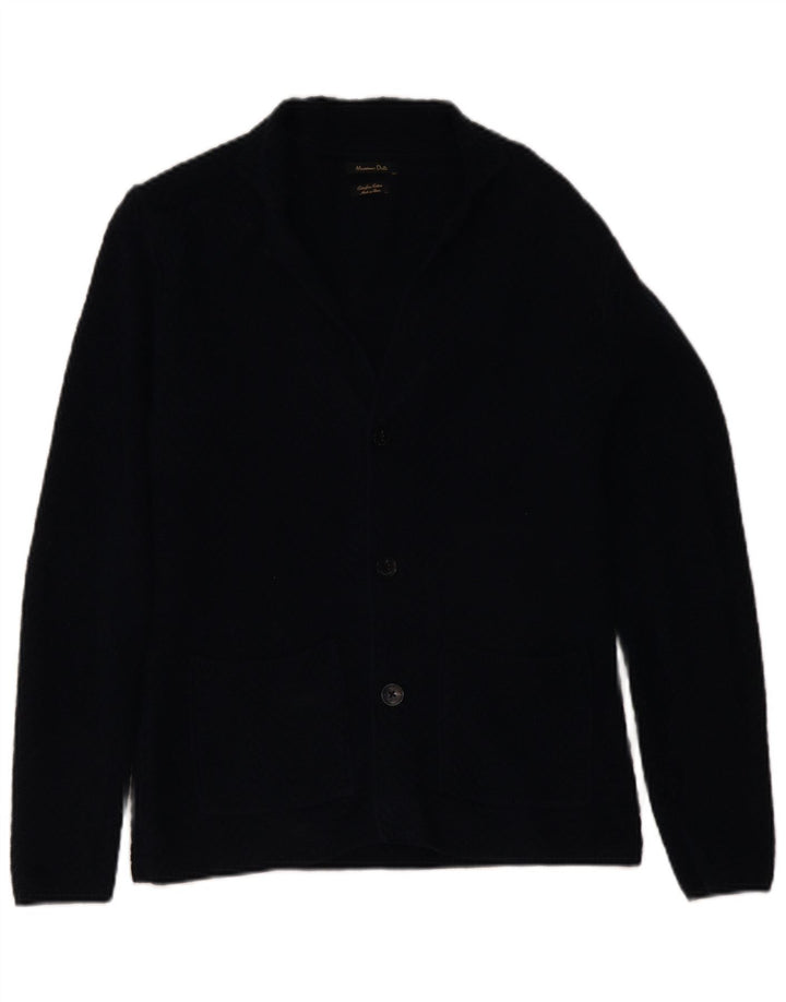 Massimo Dutti Herre Cardigan Sweater Medium Marineblå Bomuld