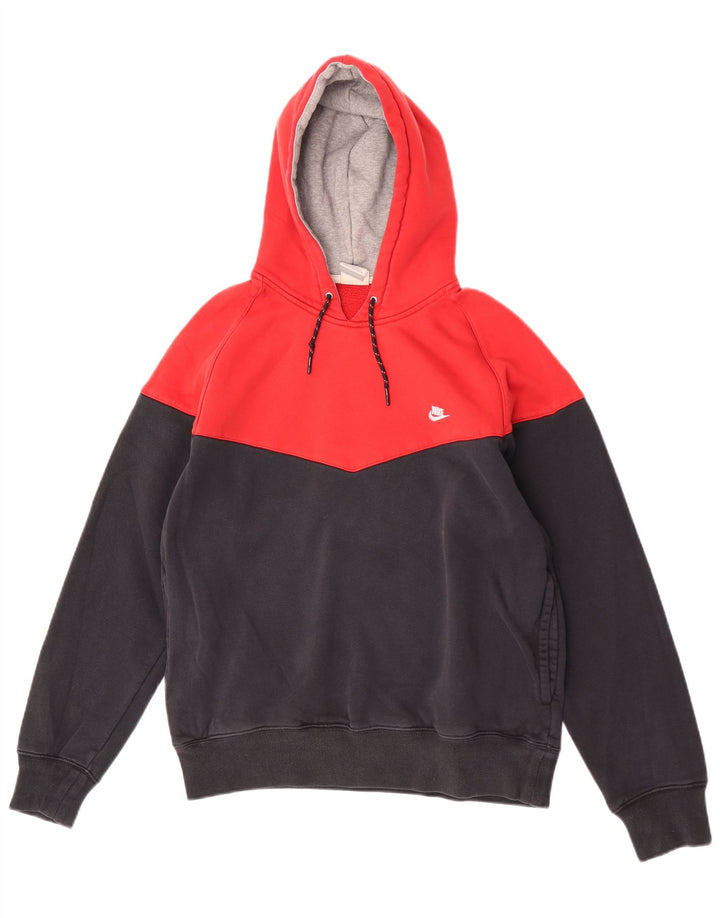 Nike Herre Regular Fit hættetrøje Jumper Medium Rød Colourblock Bomuld