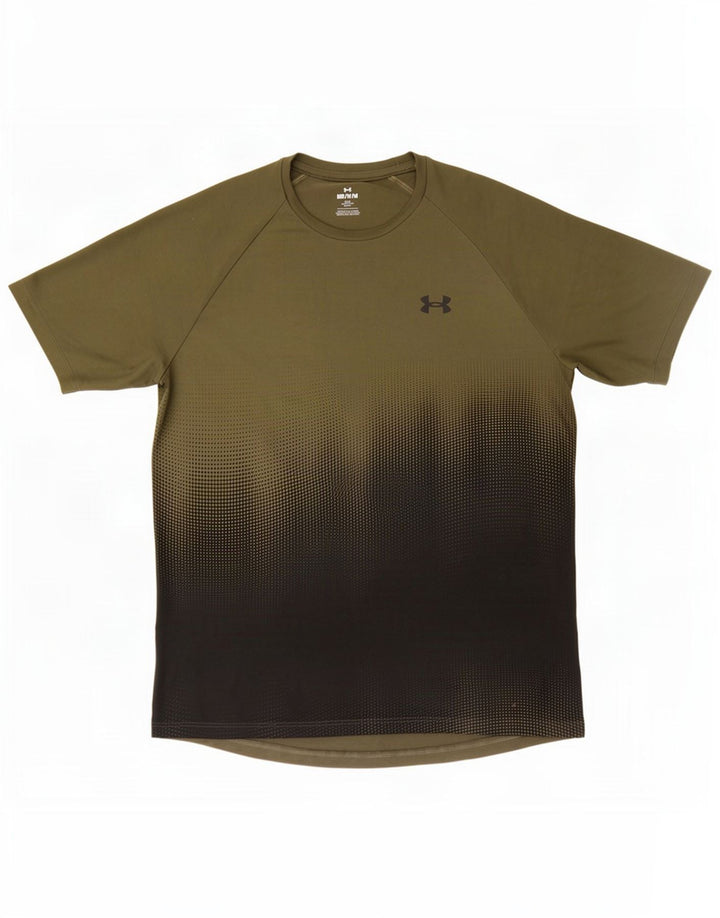 Under Armour Herre T-shirt Top Medium Green Tie Dye Polyester