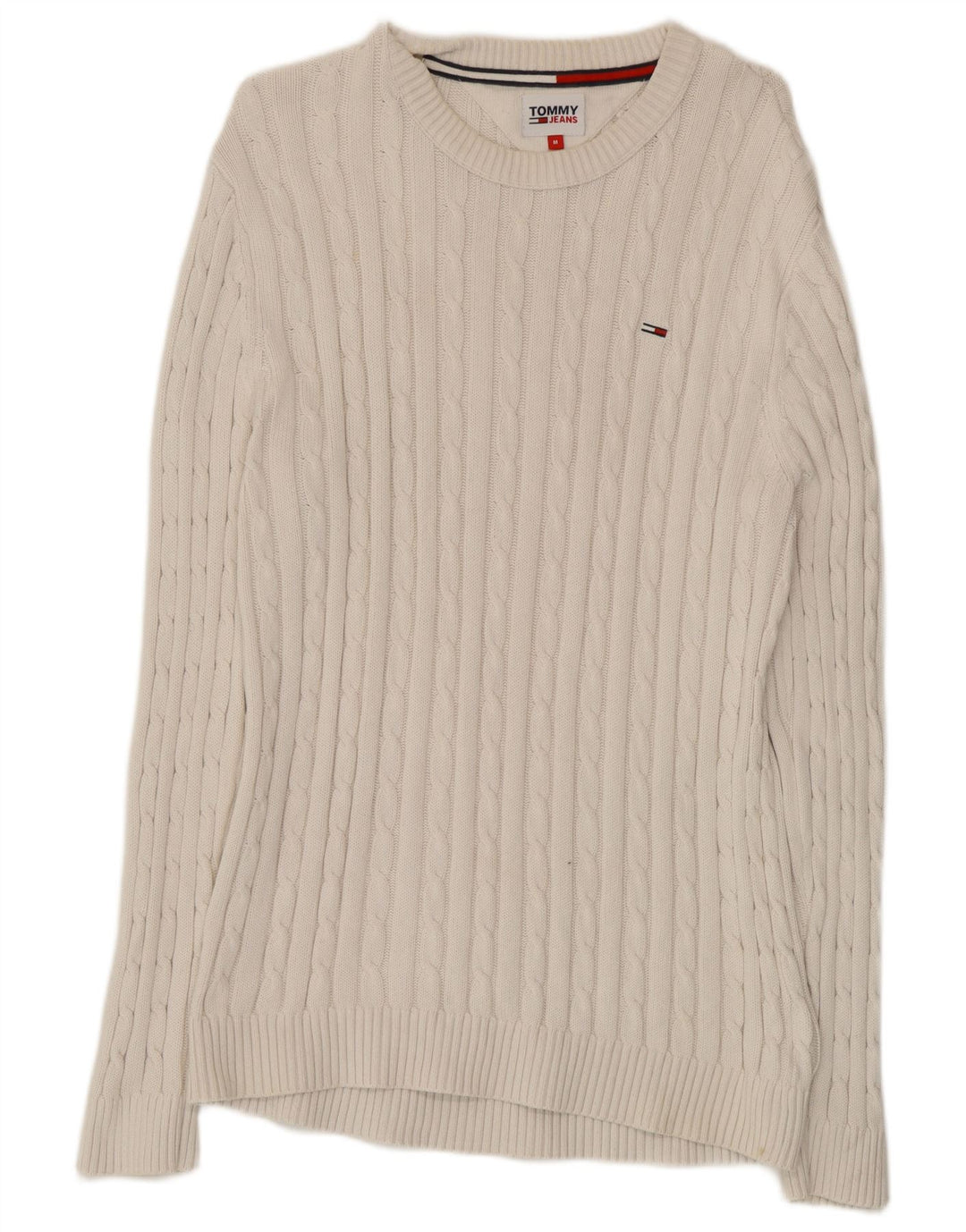 Tommy Hilfiger Herre Crew Neck sweater Medium White Bomuld